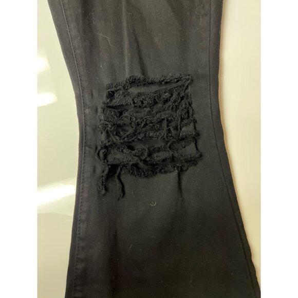 NEW! Fashion Nova Black Bell Bottom Distressed Jeans Women's Size 11 - Picture 9 of 11